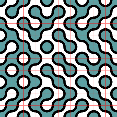 Truchet pattern with grid lines